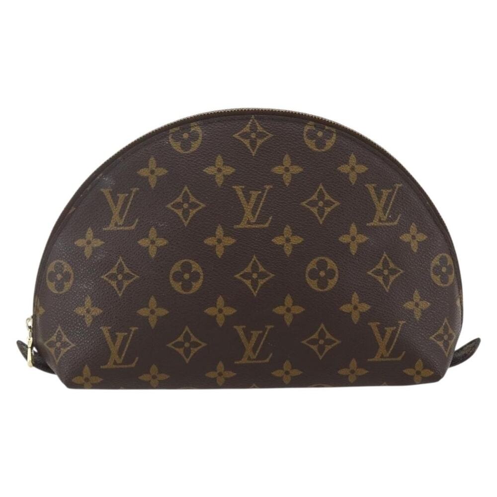 Louis Vuitton Monogram Trousse Demi Ronde Cosmetic Pouch Brown